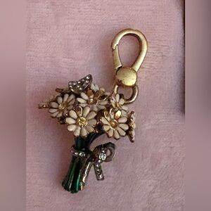 Vintage Juicy Couture Daisy Bouquet Charm with Bow and Butterfly, some wear